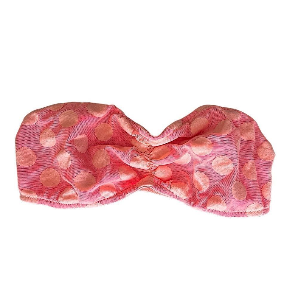 Victoria’s Secret PINK Orange Polka Dot Lace Bandeau Size M NWOT